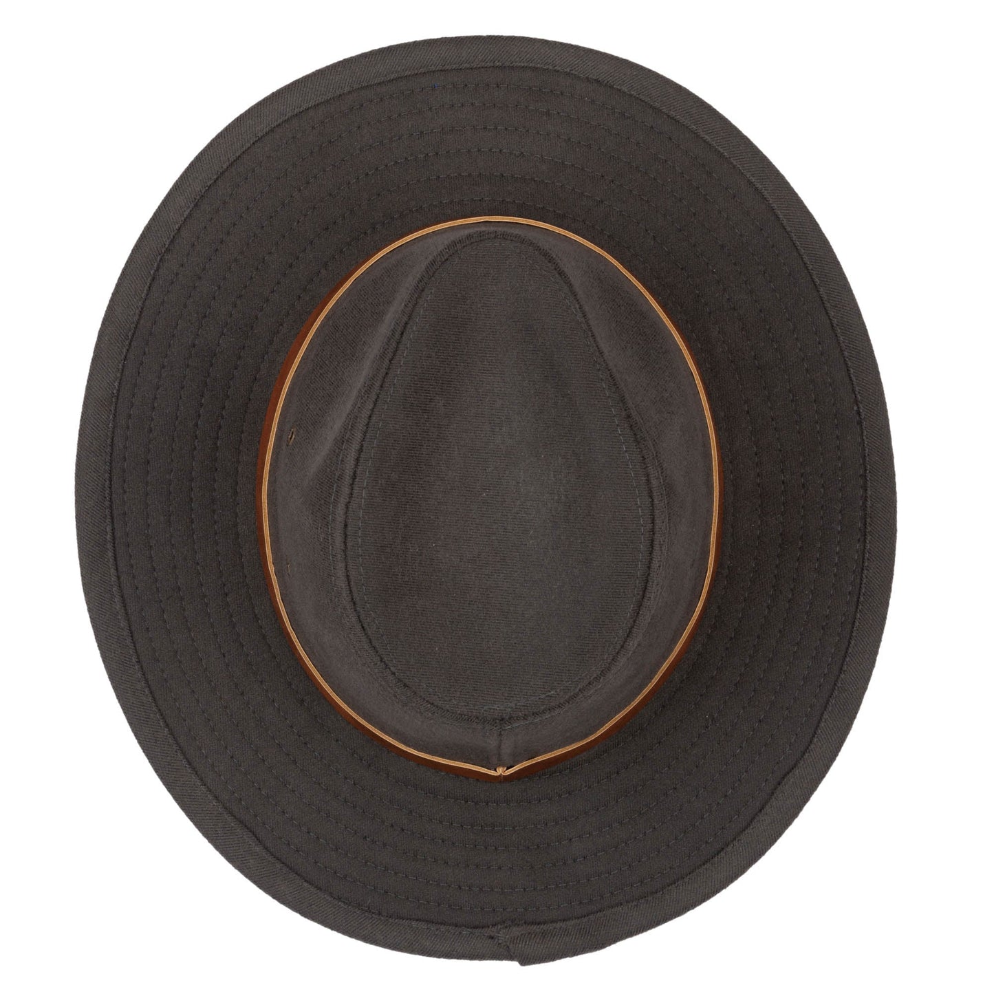 Faux Felt Fedora with Braided Faux Leather Trim