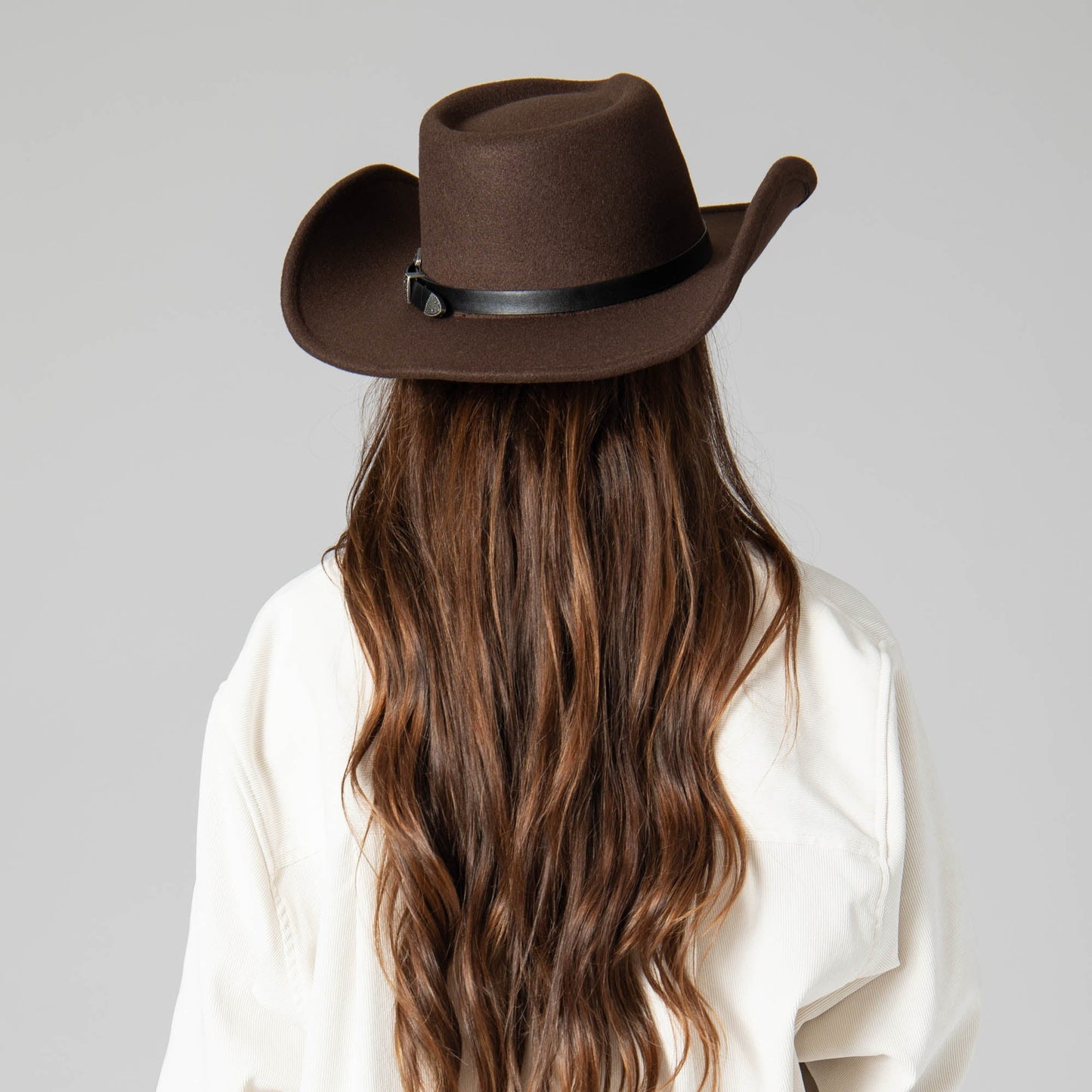 Faux Felt Pinch Crown Cowboy
