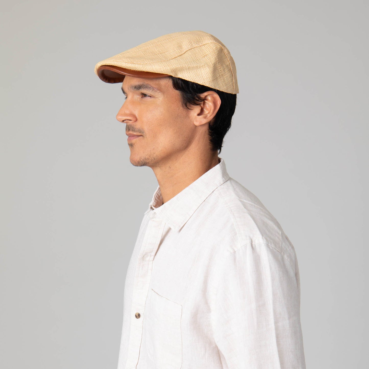 Mens Raffia Driver Hat