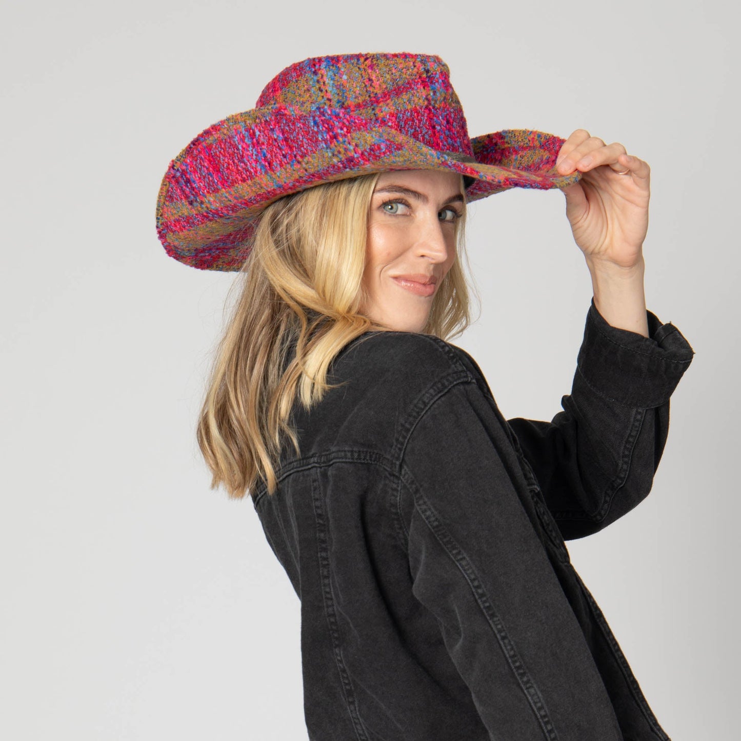 Two Step - Cut & Sew Multi Tweed Pinch Crown Cowboy Hat