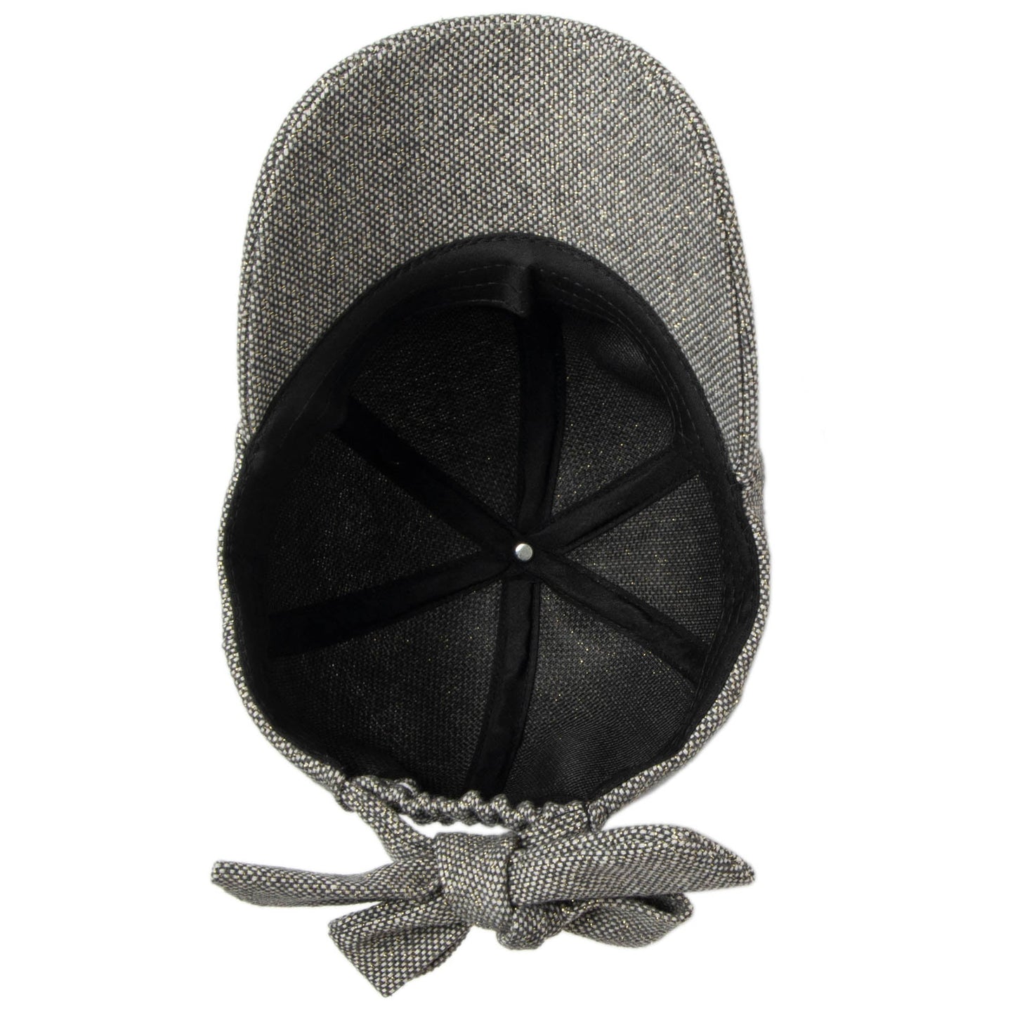 Cut & Sew Gold Shimmer Cap with Bow Tie