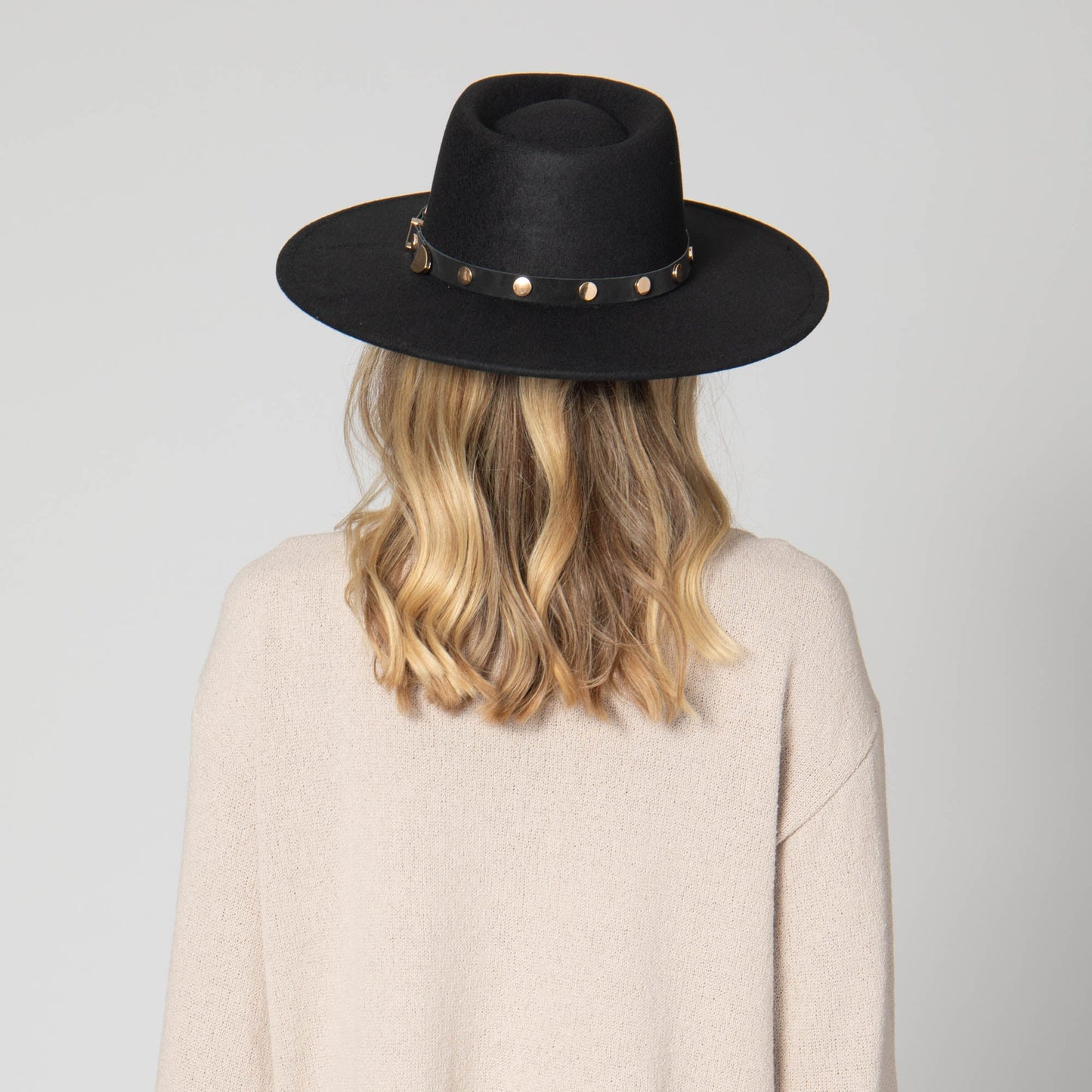 Faux Felt Fedora with Western Buckle Band