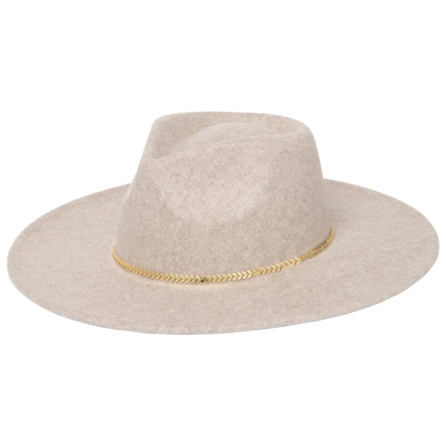 Women's Fedora with Chevron Gold Chain Trim
