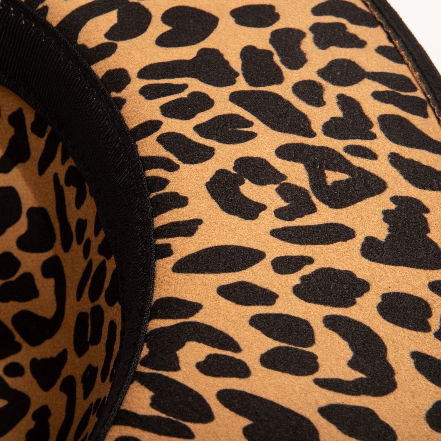 Women's Fedora with Leopard Printed Underbrim