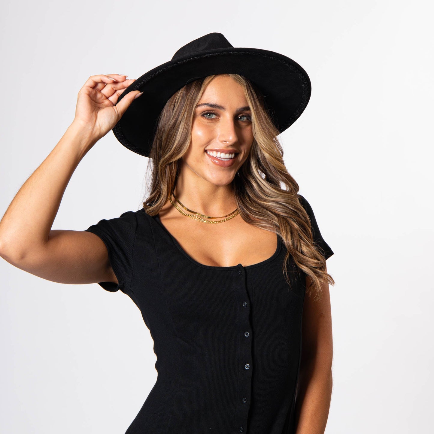 Women's Fedora with Tonal Braided Sequin Band