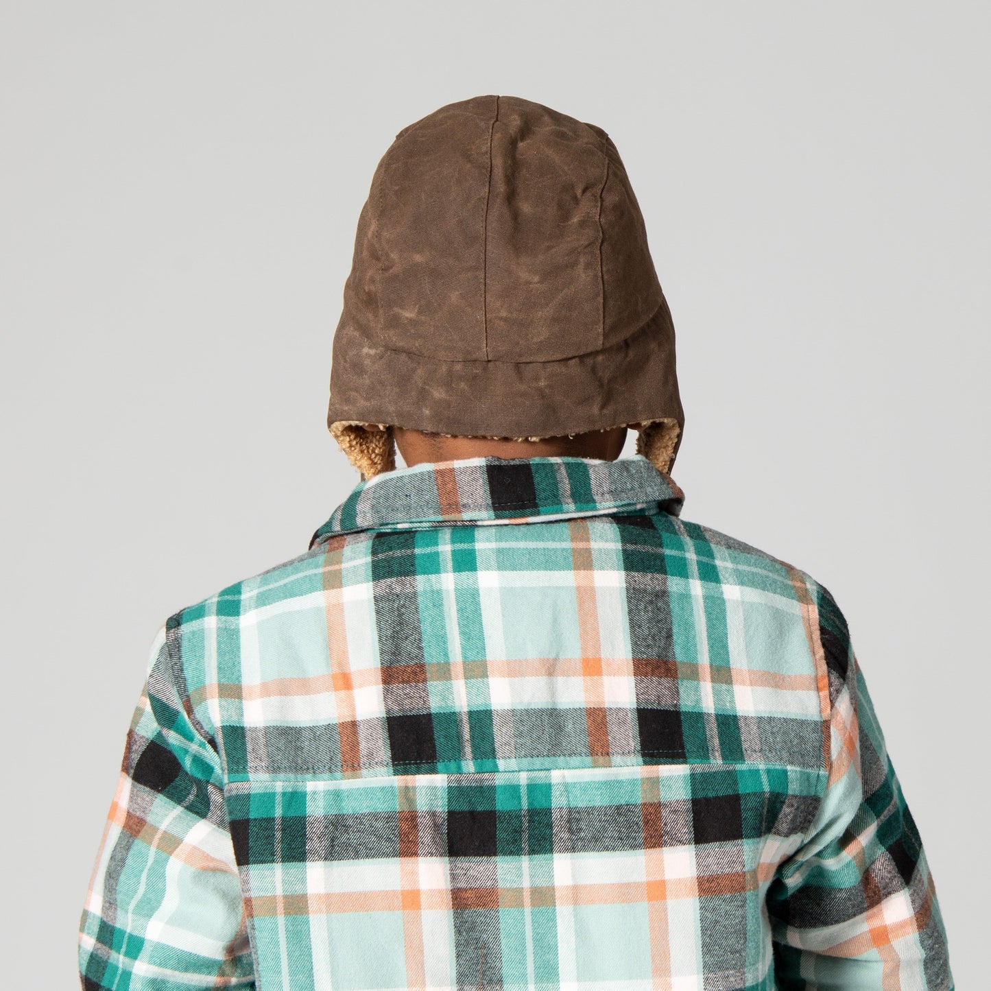 Kids Waxed Cotton Shearling Trapper