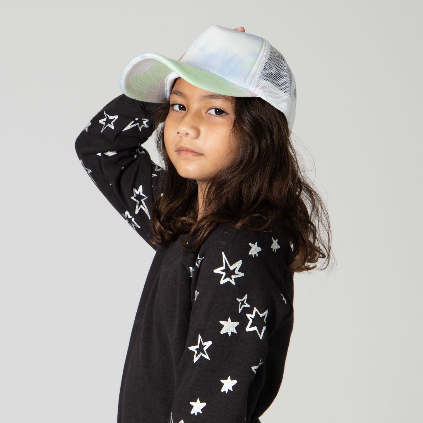 3-7 Year Tie-Dye Front and Brim Trucker Cap