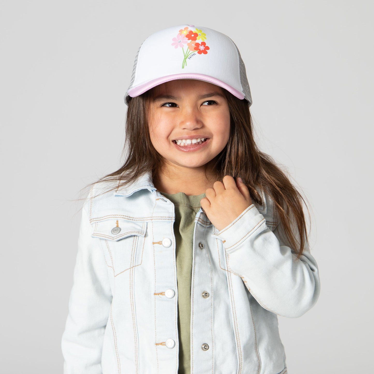 3-7 Year Kid Flowers Trucker Cap