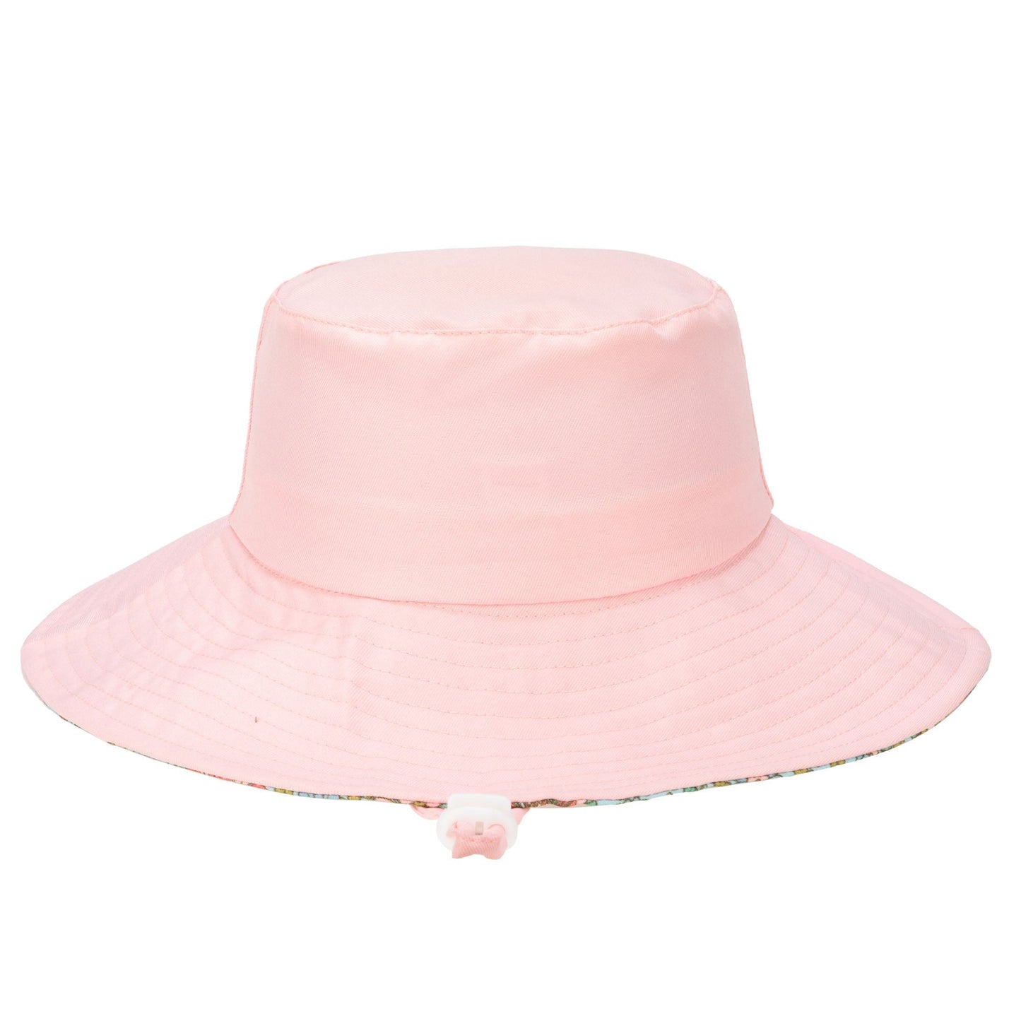 Kids Floppy Bucket Hat with Floral Printed Underbrim