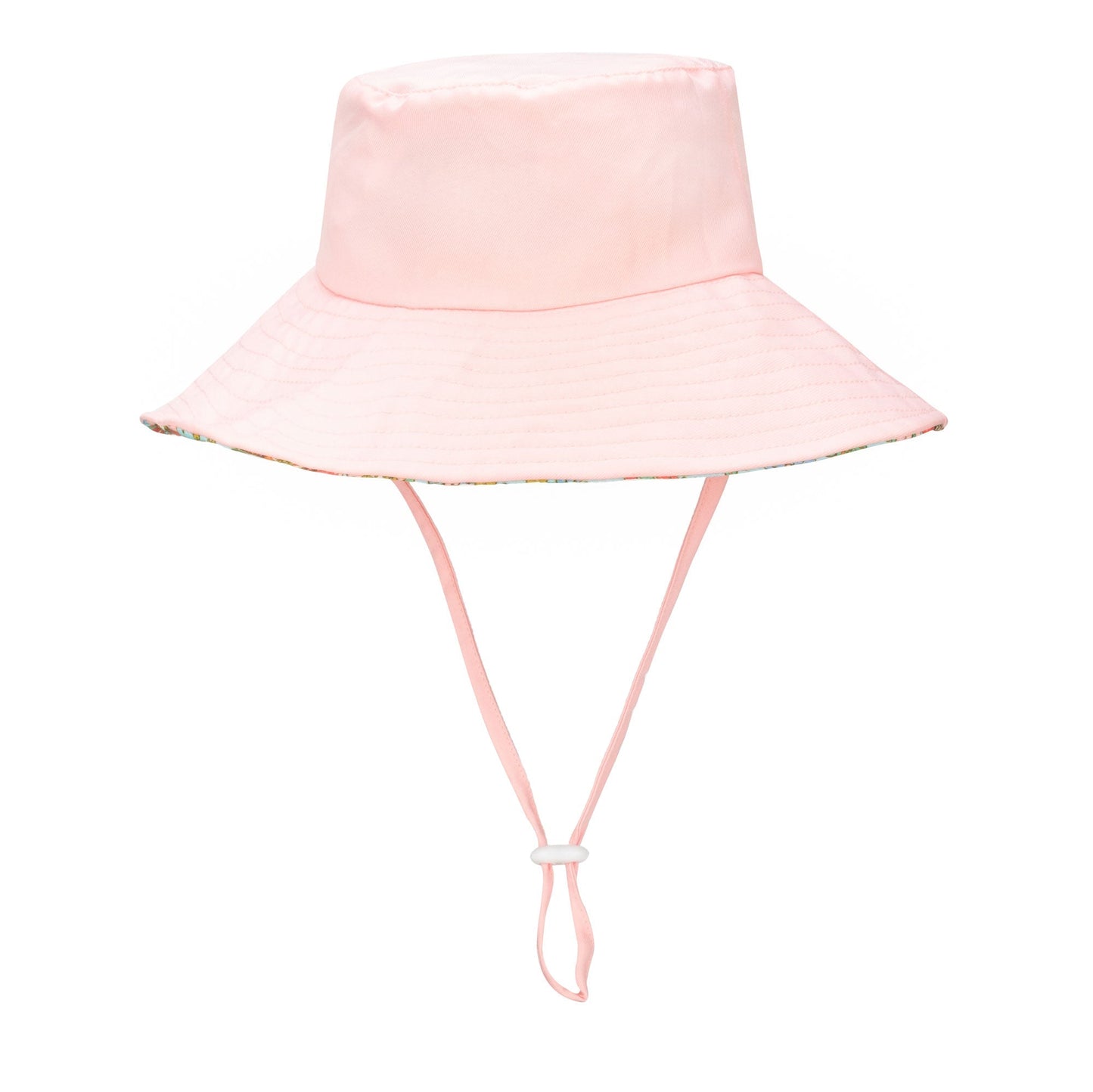 Kids Floppy Bucket Hat with Floral Printed Underbrim