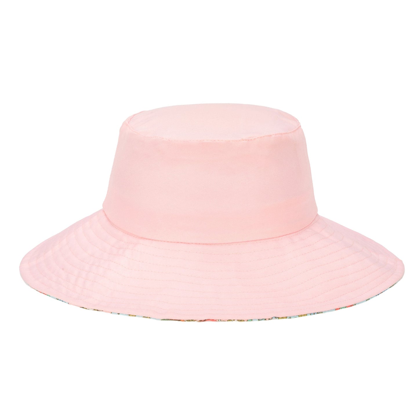 Kids Floppy Bucket Hat with Floral Printed Underbrim