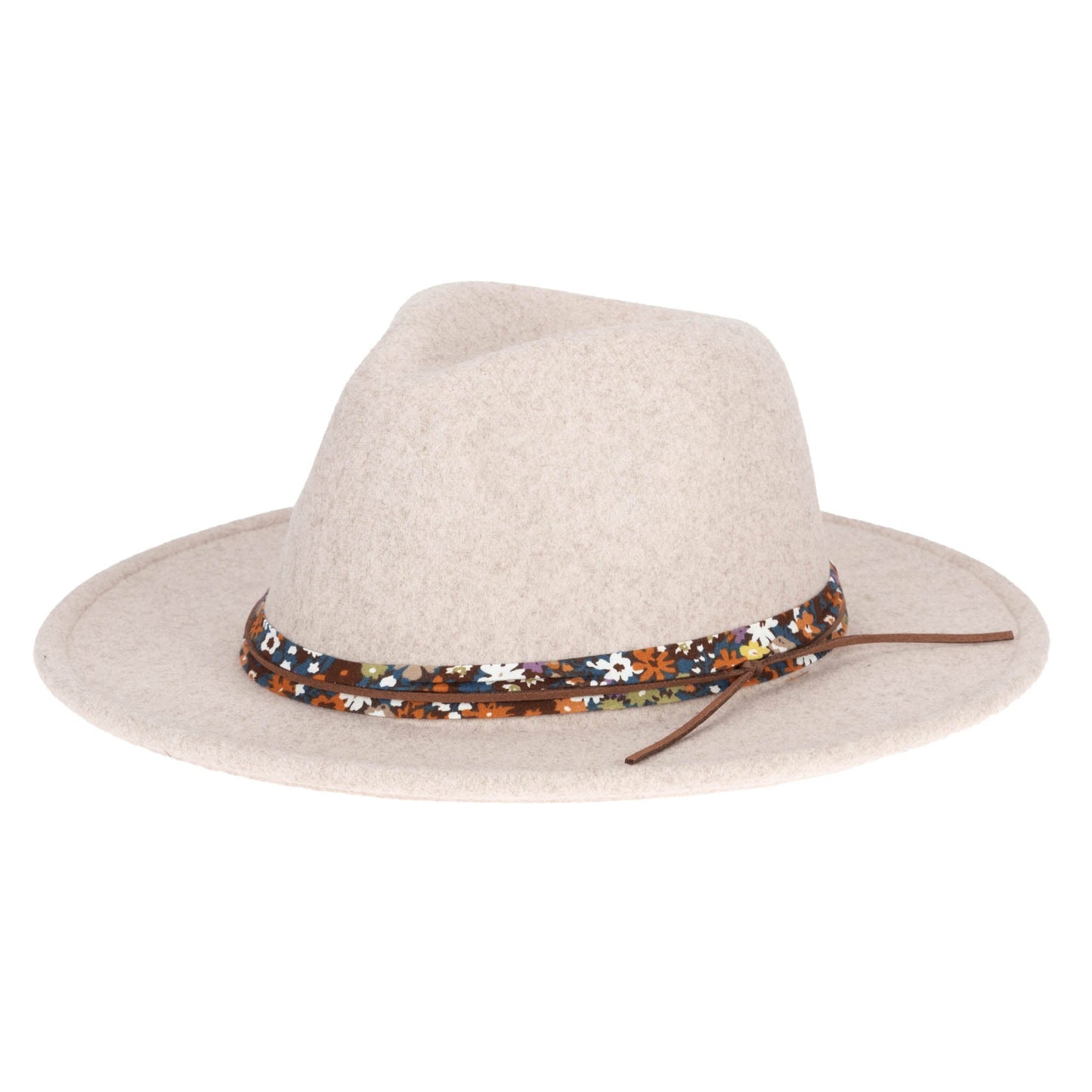 Fedora with Floral Cotton Band