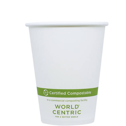 World Centric FSC Paper Hot Cups 8oz Compostable (QTY 1000), SKU CU-PA-8