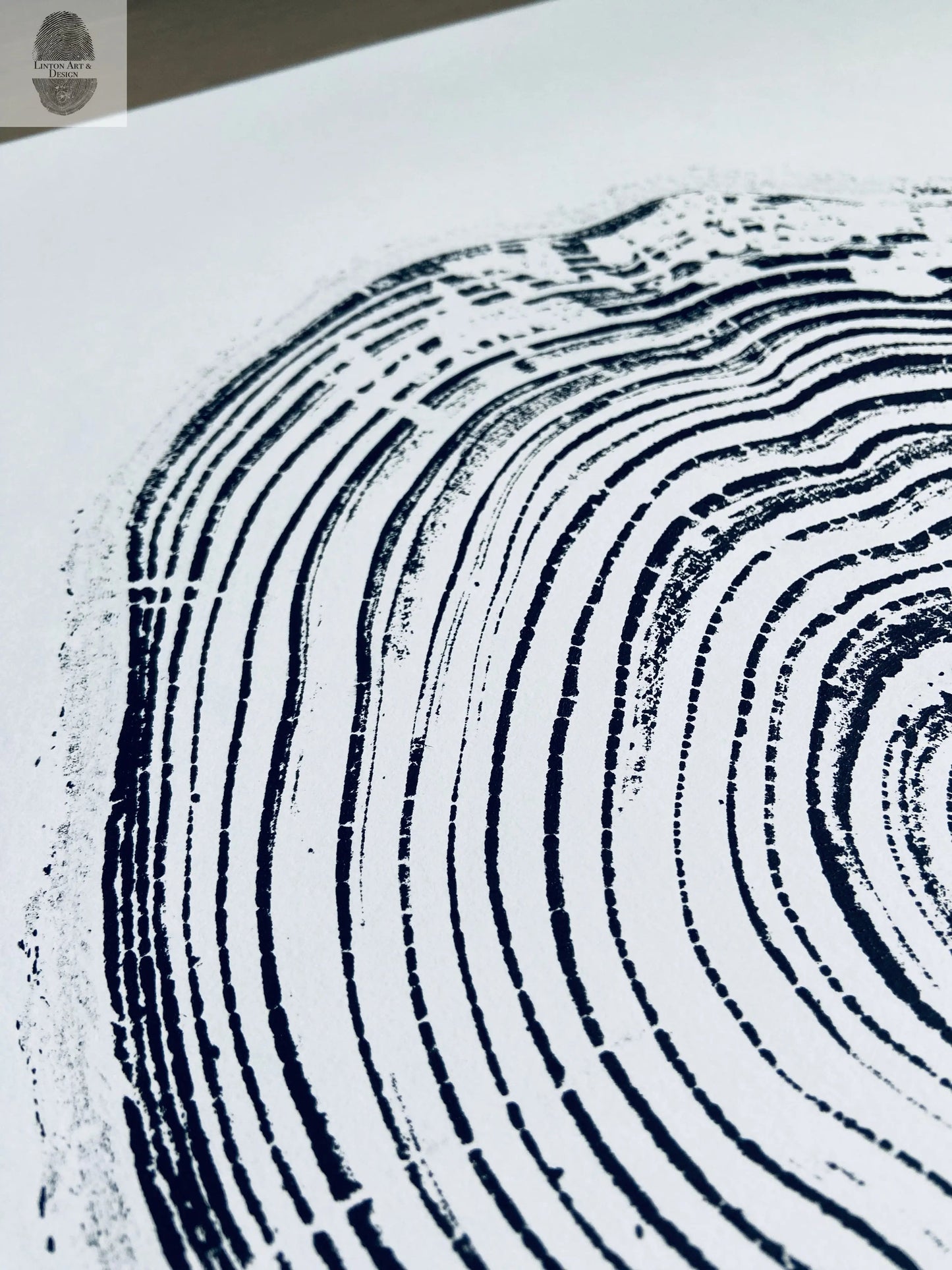 California Redwood, San Francisco, 30 years, 18x24 inch print, hand pressed print, tree ring art, wood slice, wedding tree, Woodcut print, by Erik Linton