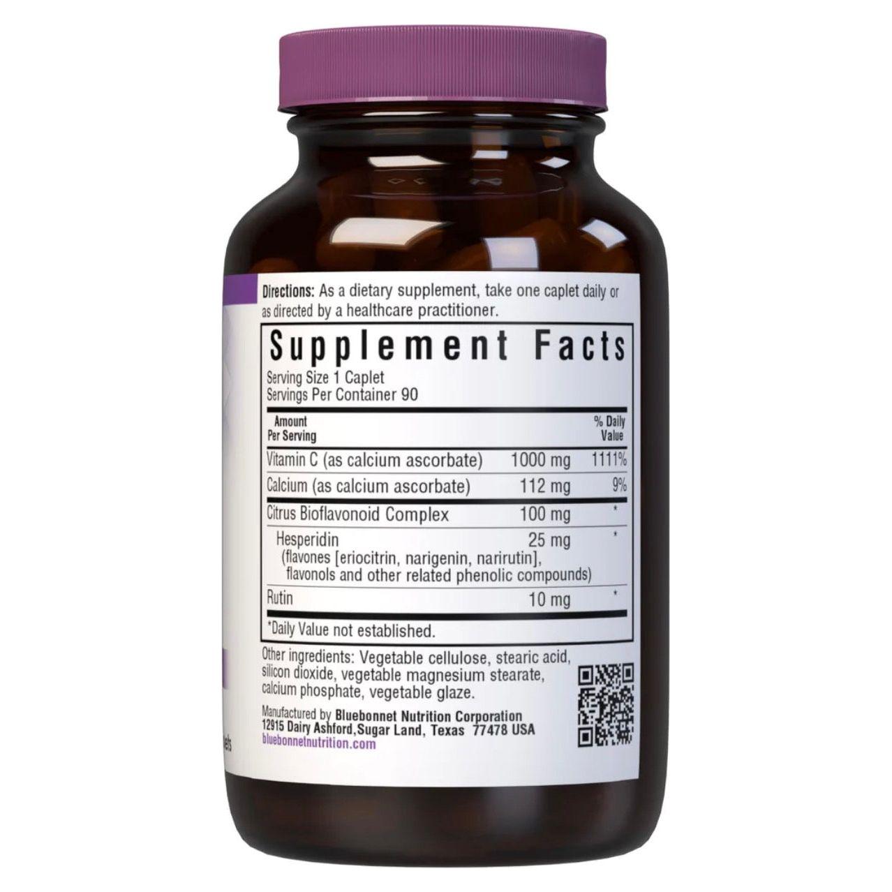 Bluebonnets Buffered Vitamin C-1000 mg, 90 Caplets