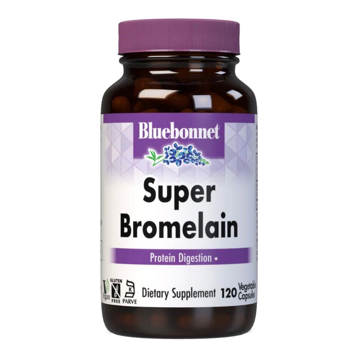 Bluebonnet Super Bromalain 500mg (2400 GDU/gm) 120 Vegetable Capsules