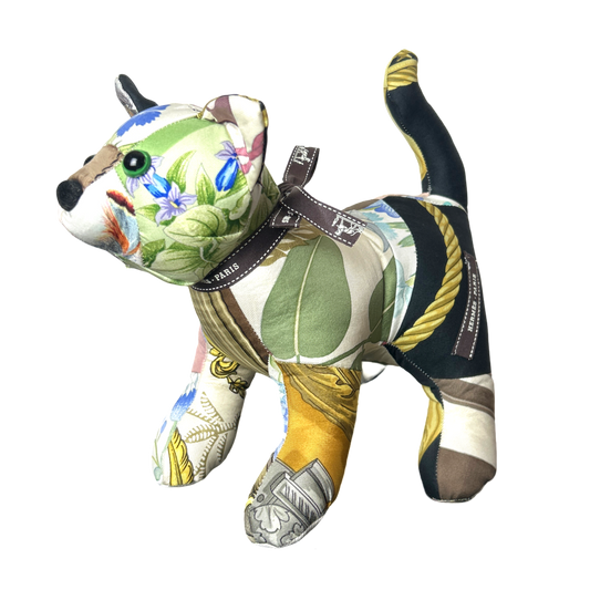 Vintage Silk Scarf Patchwork Kitten