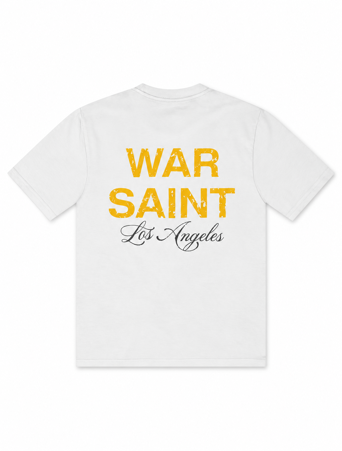Warsaint LA Script Tee - White/Taxi Yellow