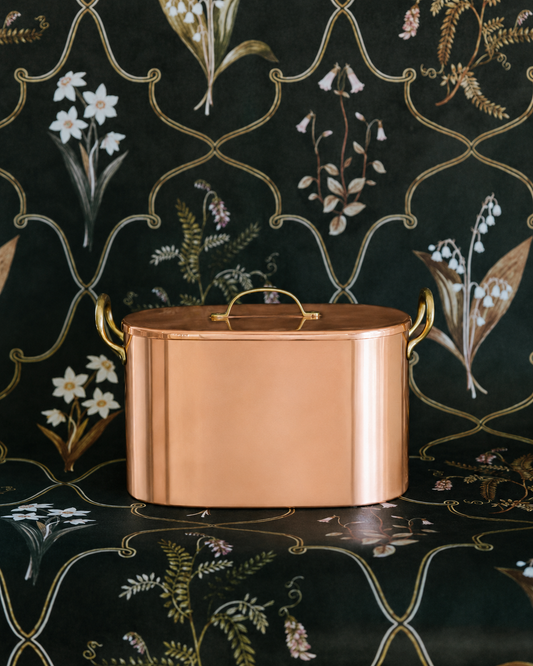 Copper Bread Box with Brass Handles