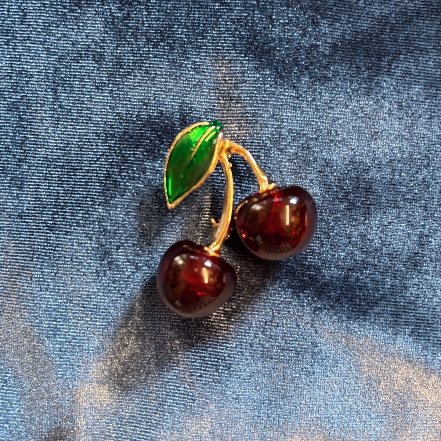 Cheeky Cherries Brooch | 1.45" Wide Pin in Metal Alloy with Gold Finish