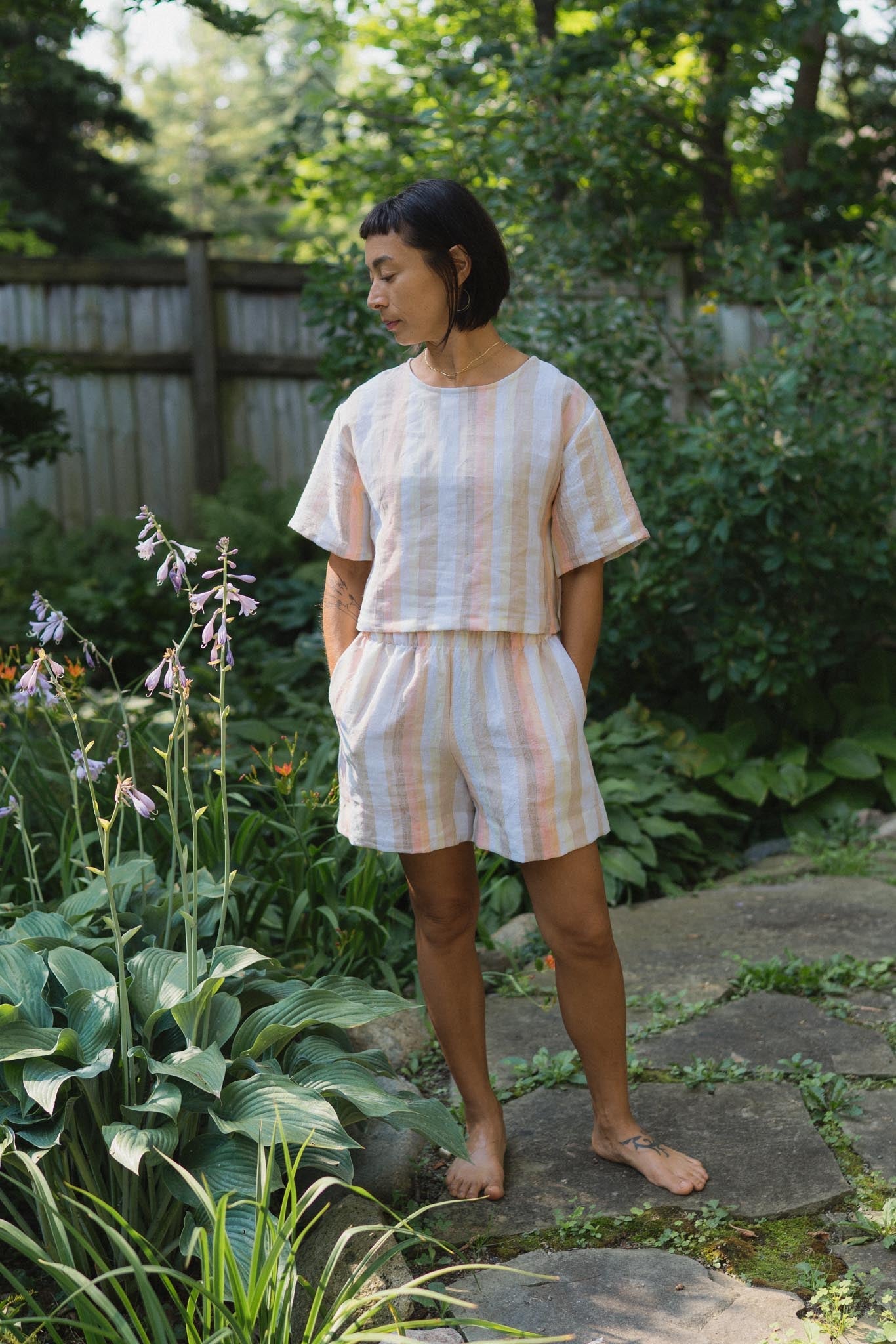 Chloe Tee (Updated) in Desert Stripe