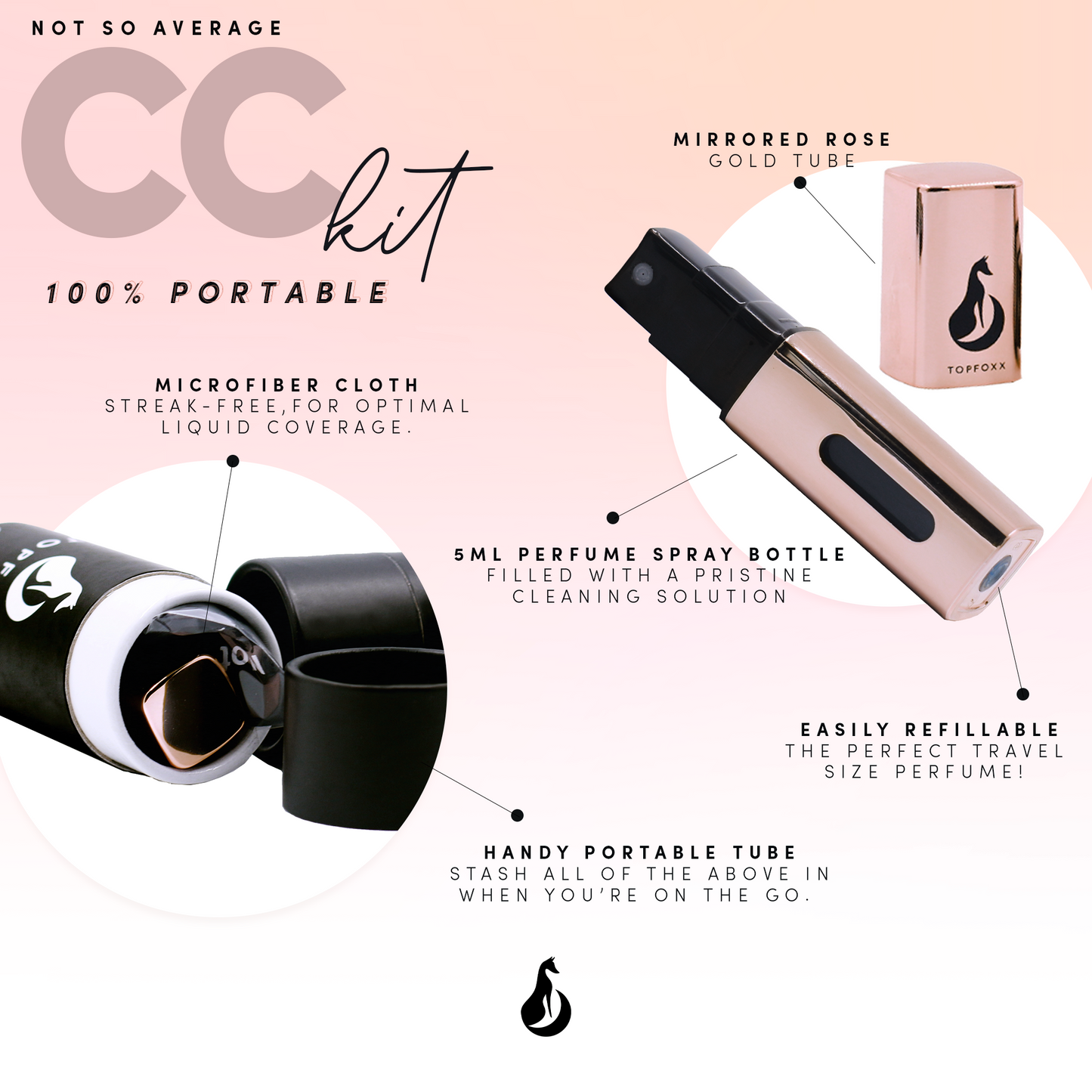 Cleaning Care Kit - Black - Rose Gold