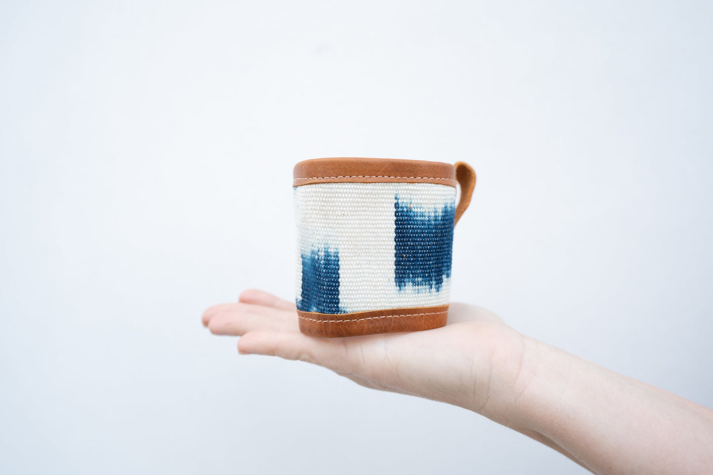 Coffee Sleeve - Tan Pink and Blue