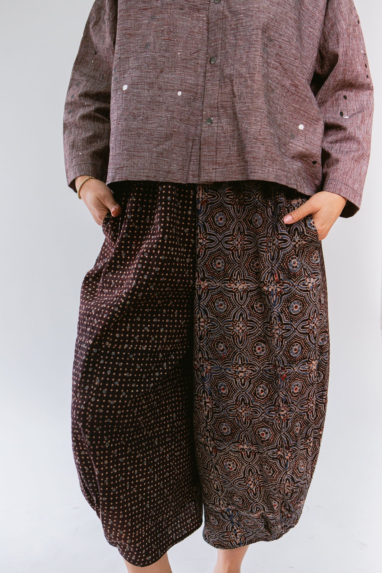 Hand Painted Artisan Handwoven Quarter Shirt Jacket