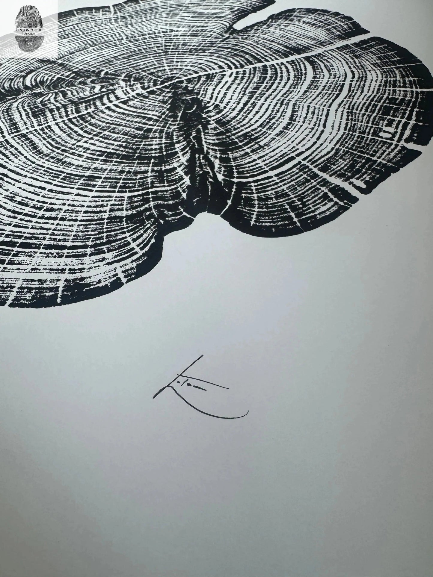 Cedar Tree Ring Print – Reno County, Kansas – 18x24 Original Signed Woodcut