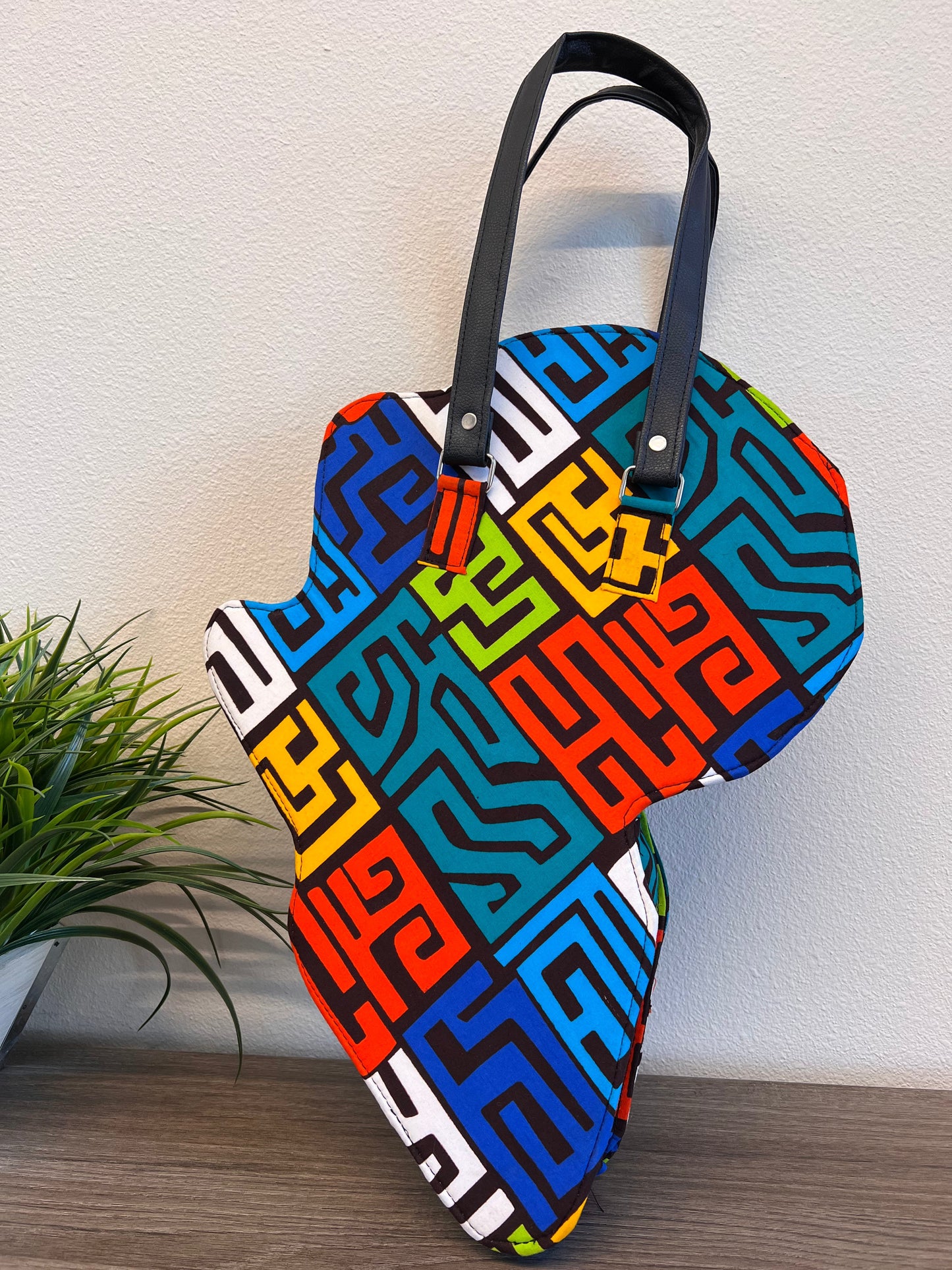 Shamsa Kente African Map Hand Bag