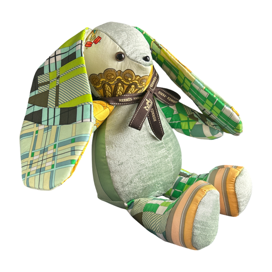 Vintage Silk Scarf Patchwork Bunny