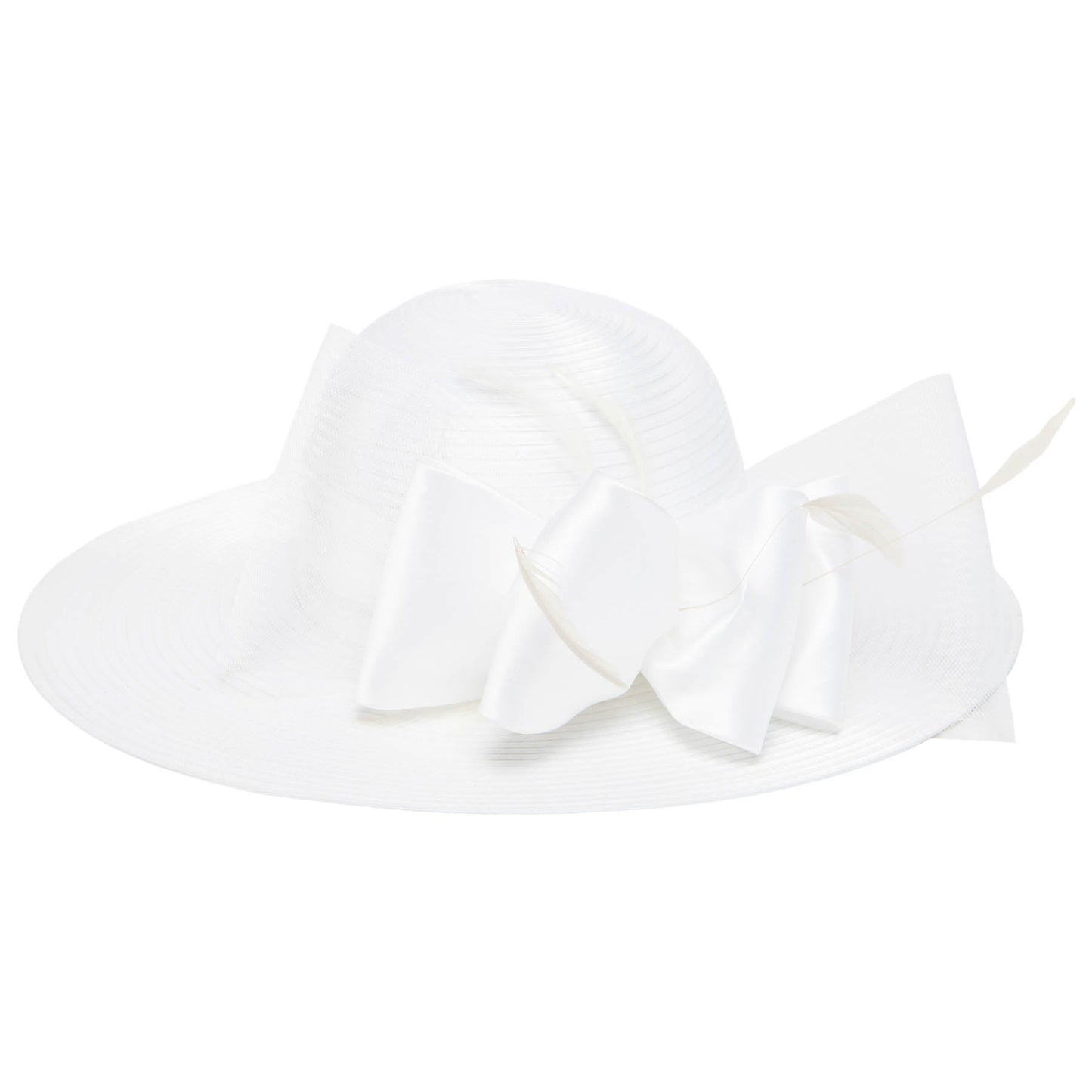Women's Round Crown Organza Bow Dress Hat