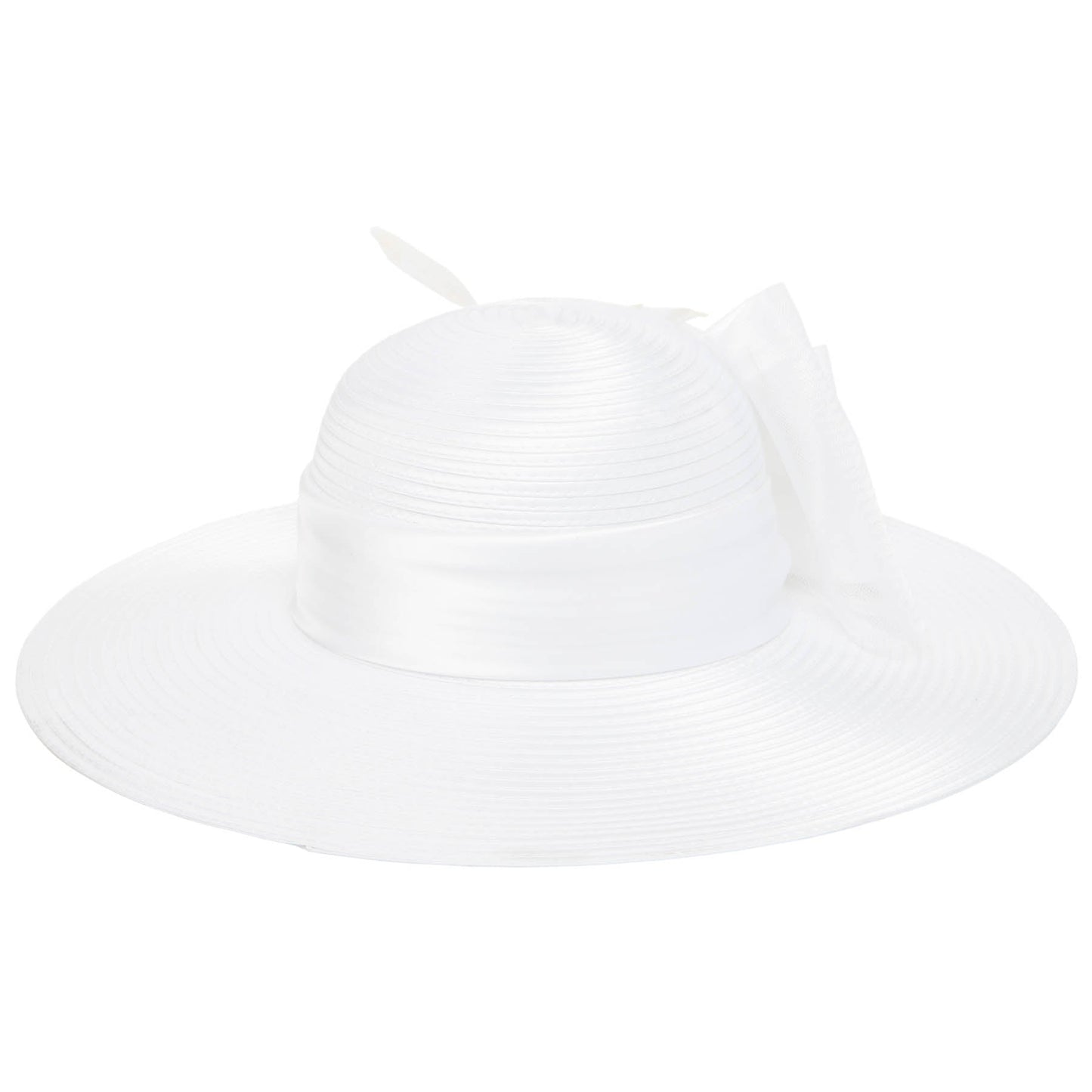 Women's Round Crown Organza Bow Dress Hat