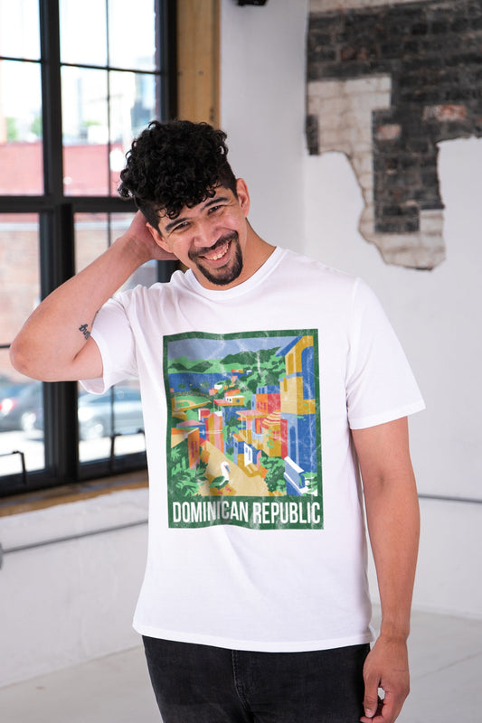 Dominican Republic Travel Poster Unisex Premium Cotton Tee - Osadia Concept Store
