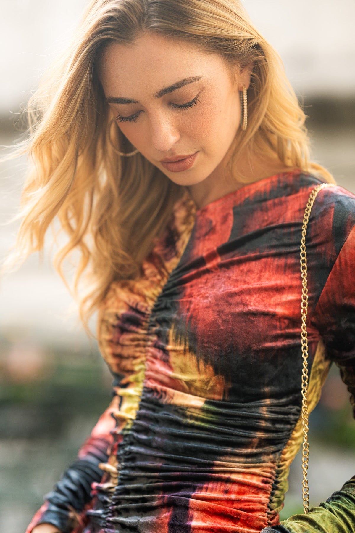 Flora Velvet Maxi- Abstract Color