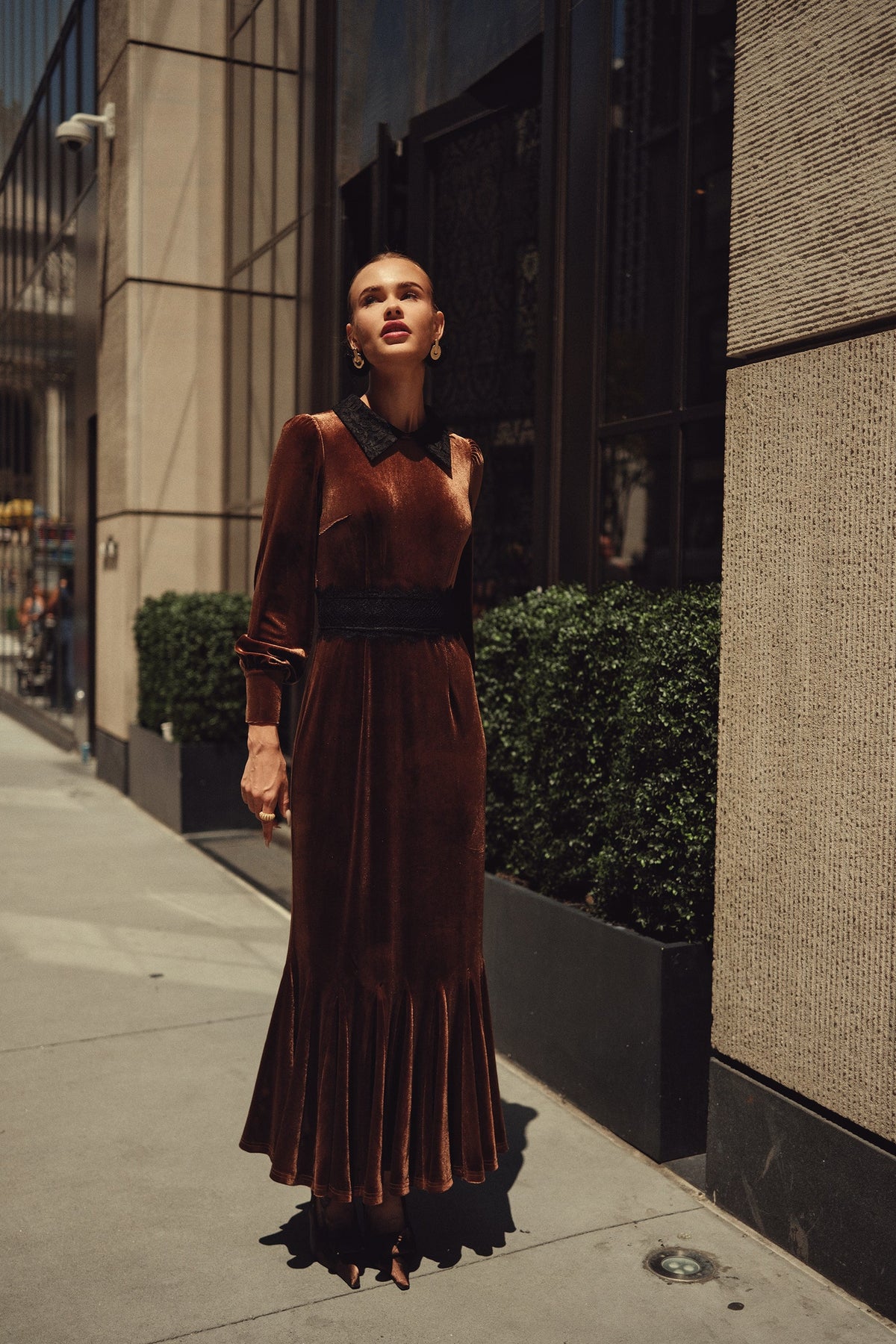 Bianca Dress- Velvet with Lace