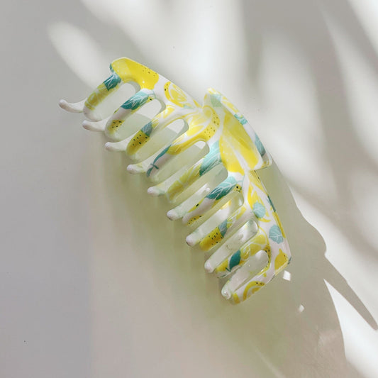 Velvet Claws Hair Clip | The Lobster in Fresh Lemons | Claw Clip in Velvet Travel Bag