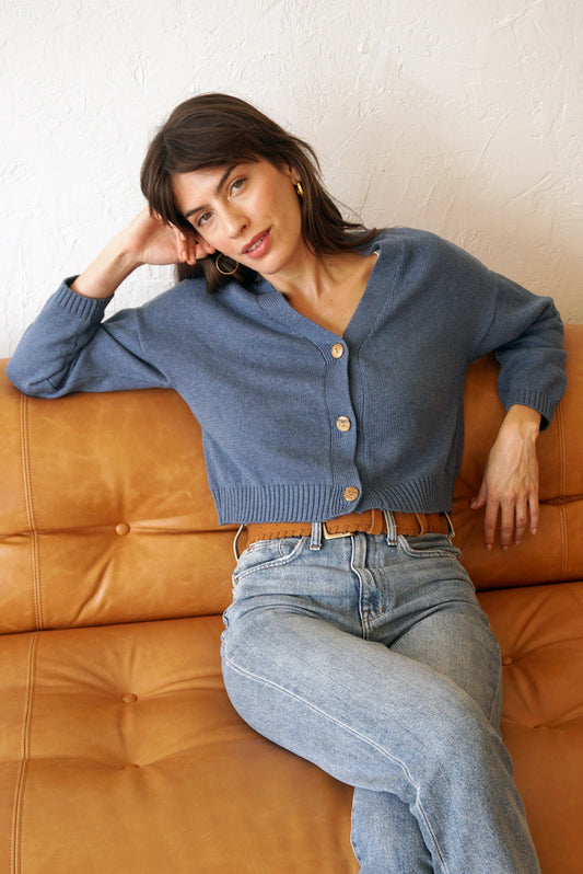 Diana Cardigan in Denim Blue - Osadia Concept Store
