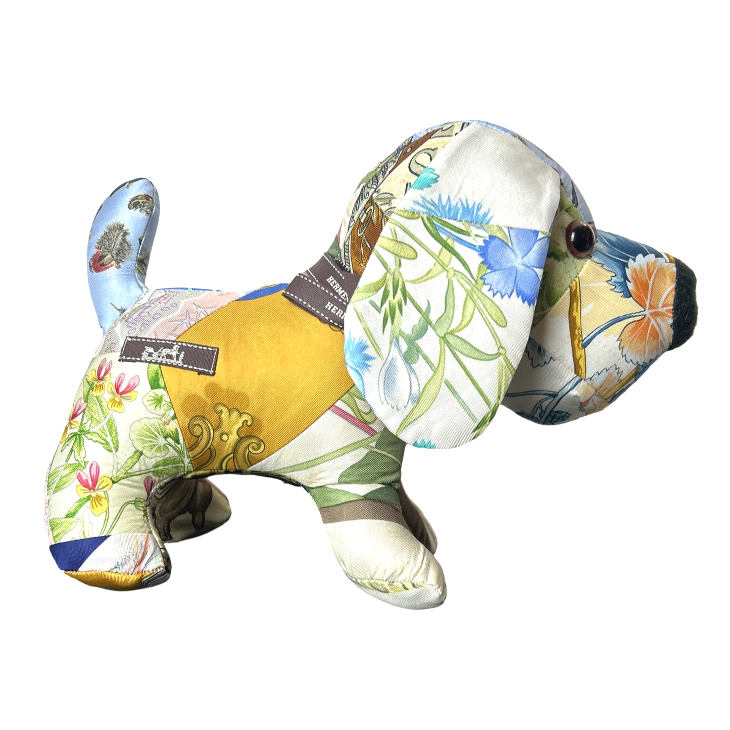Vintage Silk Scarf Patchwork Puppy