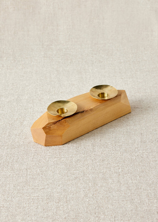 Double Wooden Incense and Candle Holder by Dor+Kie