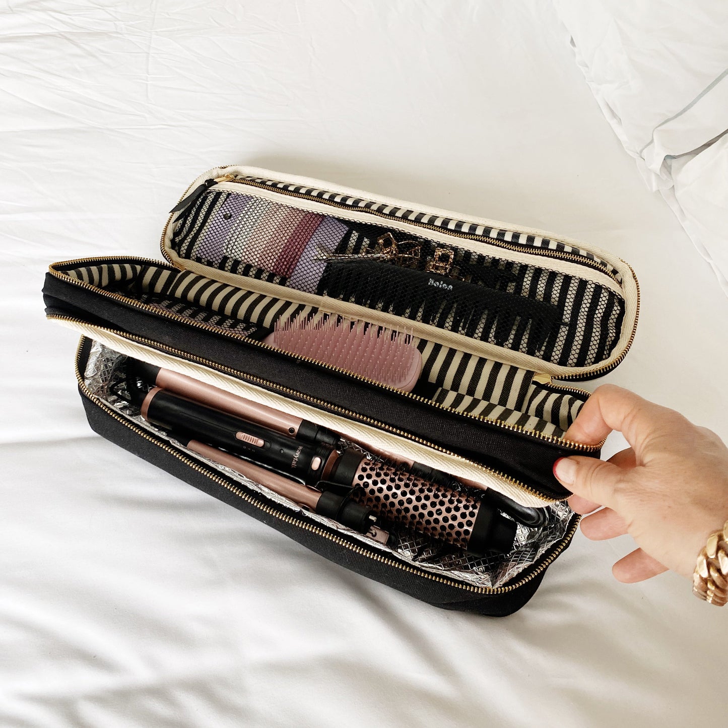 Double Hair Tools Travel Case, Black - Osadia Concept Store