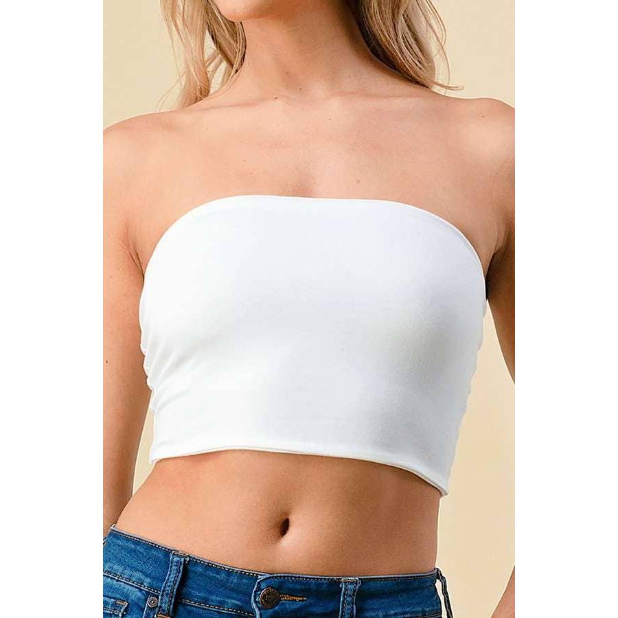 Doubled Layered Back Lace Up Tube Top | Casual Style Sleeveless Cropped Top [Available in Sizes SM-L]