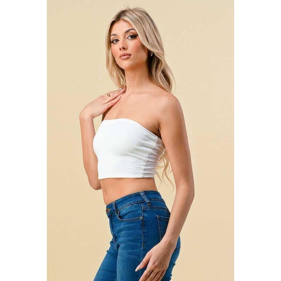 Doubled Layered Back Lace Up Tube Top | Casual Style Sleeveless Cropped Top [Available in Sizes SM-L]