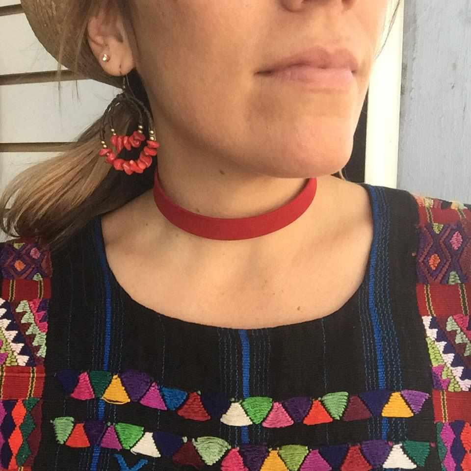 Gemstone Orbit Hoop Earrings - Thailand