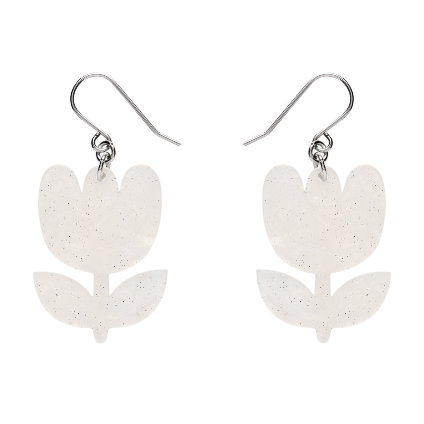 Tulip Drop Earrings - White by Erstwilder x Pete Cromer