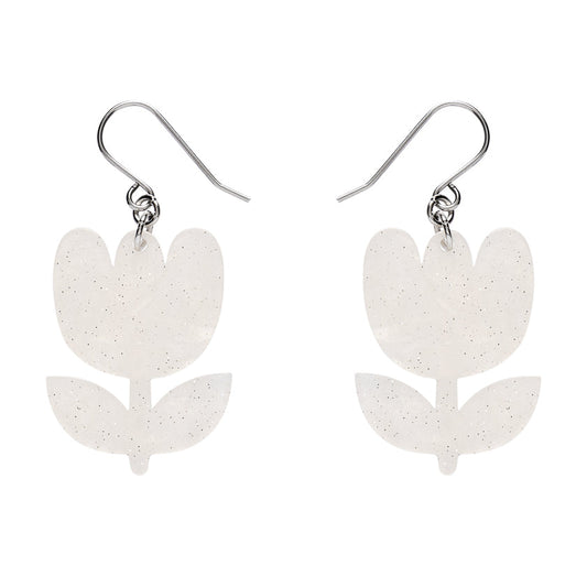 Tulip Drop Earrings - White by Erstwilder x Pete Cromer