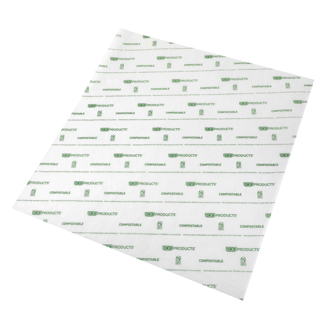 Eco-Products GreenStripe Renewable & Compostable Insulated White Sandwich Wrap, 15 × 16 in (QTY 1000), SKU EP-DSRP1516