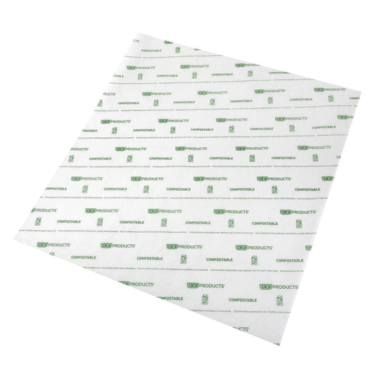 Eco-Products GreenStripe Renewable & Compostable Insulated White Sandwich Wrap, 15 × 16 in (QTY 1000), SKU EP-DSRP1516