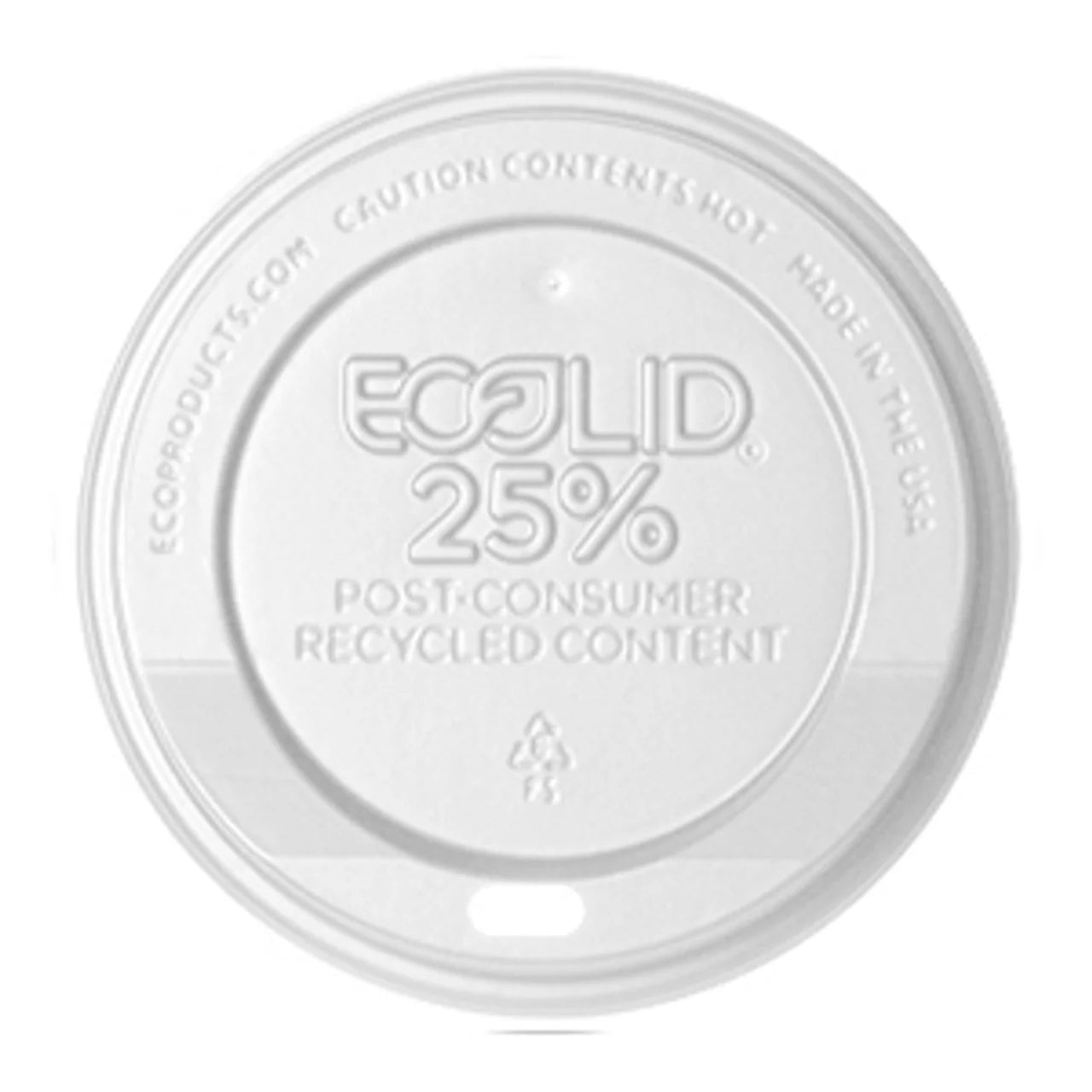 BlueStripe EcoLid 25% Recycled Content Hot Cup Lid, White, Fits 8oz Hot Cups (QTY:1000)
