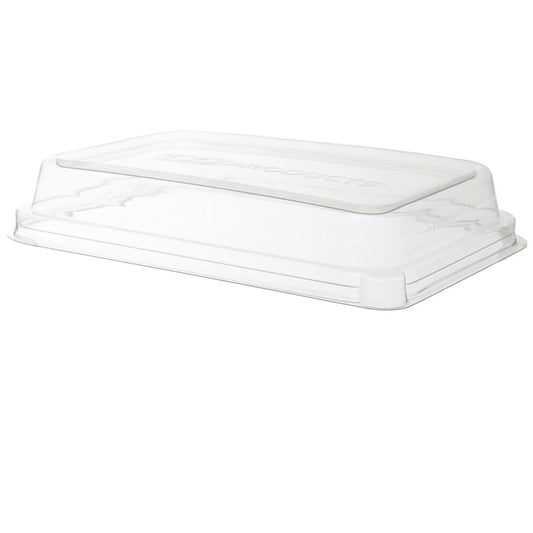 Eco-Products WorldView 100% Recycled PET Lid for 24–32 oz Rectangular Sugarcane Containers (QTY 400), SKU EP-SCRC24LID